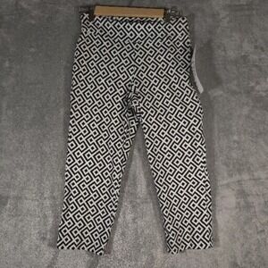 Patchington Capri Pants Women's Sz 4 Black White Geometric Cropped Made in USA